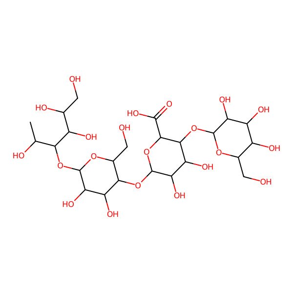 2D Structure of 6-[4,5-Dihydroxy-2-(hydroxymethyl)-6-(2,4,5,6-tetrahydroxyhexan-3-yloxy)oxan-3-yl]oxy-4,5-dihydroxy-3-[3,4,5-trihydroxy-6-(hydroxymethyl)oxan-2-yl]oxyoxane-2-carboxylic acid
