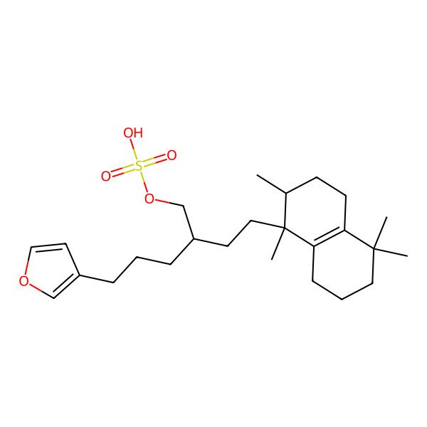 2D Structure of [(2S)-5-(furan-3-yl)-2-[2-(1,2,5,5-tetramethyl-2,3,4,6,7,8-hexahydronaphthalen-1-yl)ethyl]pentyl] hydrogen sulfate