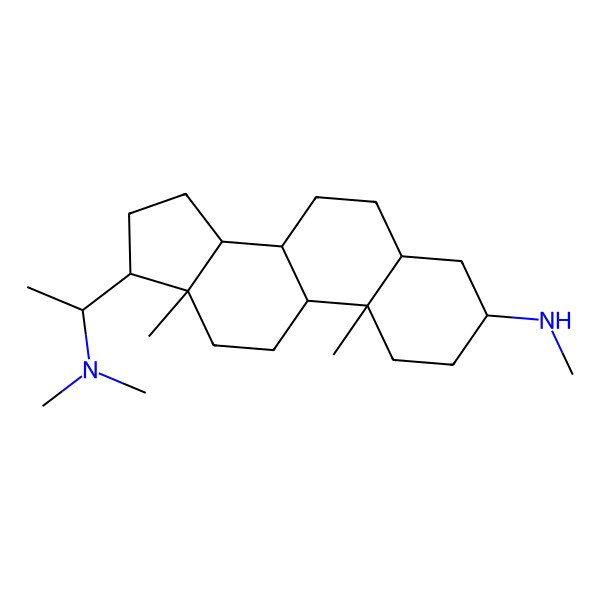 2D Structure of 17-[1-(dimethylamino)ethyl]-N,10,13-trimethyl-2,3,4,5,6,7,8,9,11,12,14,15,16,17-tetradecahydro-1H-cyclopenta[a]phenanthren-3-amine