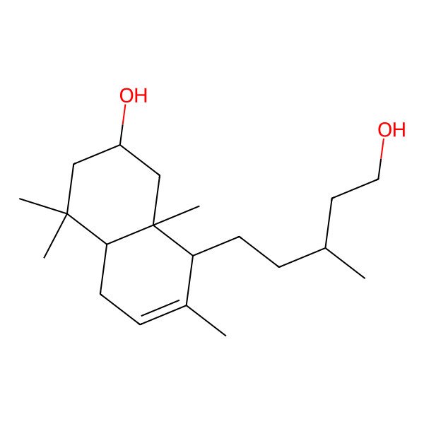 2D Structure of (2R,4aS,8S,8aR)-8-[(3S)-5-hydroxy-3-methylpentyl]-4,4,7,8a-tetramethyl-1,2,3,4a,5,8-hexahydronaphthalen-2-ol