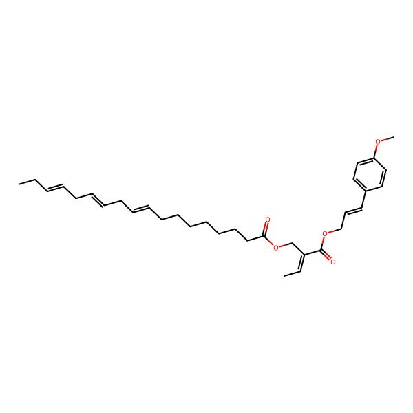 2D Structure of [(E)-2-[(E)-3-(4-methoxyphenyl)prop-2-enoxy]carbonylbut-2-enyl] (9Z,12Z,15Z)-octadeca-9,12,15-trienoate