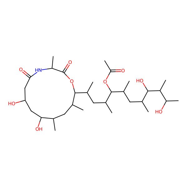 2D Structure of [2-(7,9-Dihydroxy-3,10,12-trimethyl-2,5-dioxo-1-oxa-4-azacyclotridec-13-yl)-9,11-dihydroxy-4,6,8,10-tetramethyldodecan-5-yl] acetate