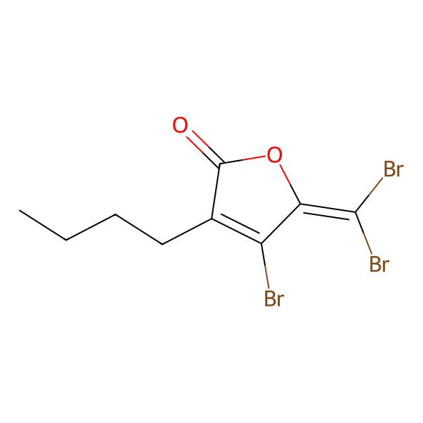 2D Structure of 2(5H)-Furanone, 4-bromo-3-butyl-5-(dibromomethylene)-