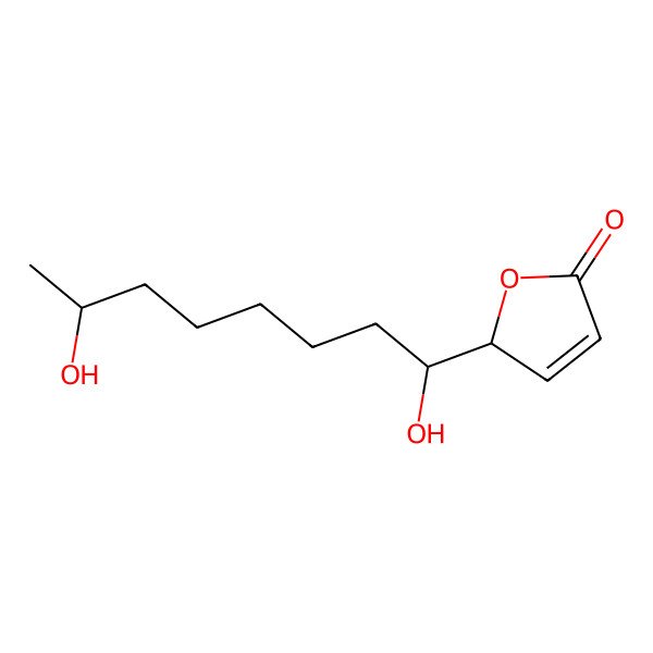 2D Structure of 2(5H)-Furanone, 5-[(1S,7S)-1,7-dihydroxyoctyl]-, (5S)-