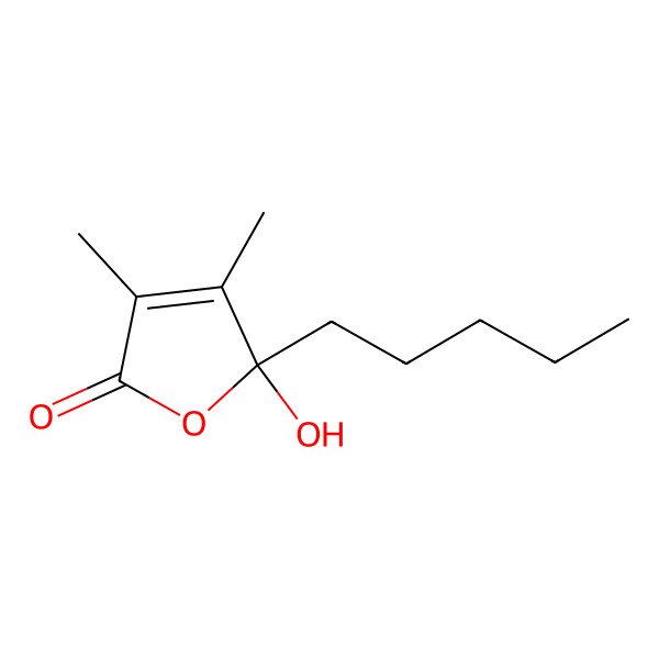 2D Structure of 2(5H)-Furanone, 5-hydroxy-3,4-dimethyl-5-pentyl-