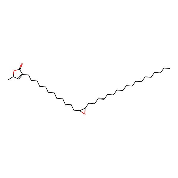2D Structure of 2(5H)-Furanone, 5-methyl-3-[12-[3-(3-octadecenyl)oxiranyl]dodecyl]-