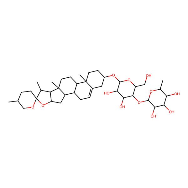 2D Structure of (25R)-3beta-(4-O-alpha-L-Rhamnopyranosyl-beta-D-glucopyranosyloxy)spirosta-5-ene