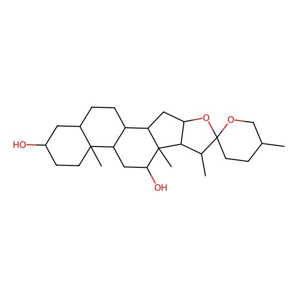 2D Structure of (25R)-5alpha-Spirostane-3beta,12beta-diol