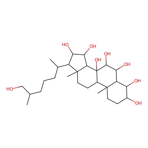 2D Structure of (25S)-5alpha-cholestan-3beta,4beta,6alpha,7beta,8beta,15alpha,16beta,26-octol