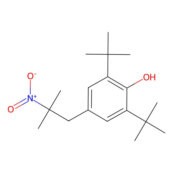 2D Structure of 2,6-Di-t-butyl-4-(2-methyl-2-nitropropyl)phenol