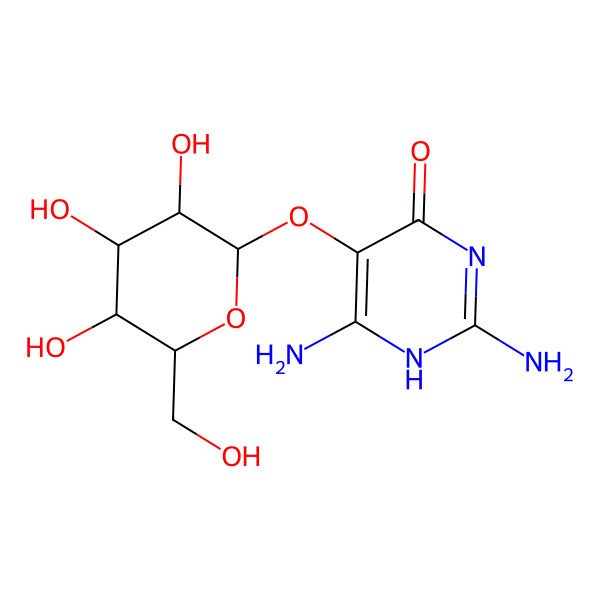 2D Structure of 2,6-diamino-5-[3,4,5-trihydroxy-6-(hydroxymethyl)oxan-2-yl]oxy-1H-pyrimidin-4-one