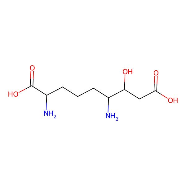2D Structure of 2,6-Diamino-7-hydroxy-azelaic acid