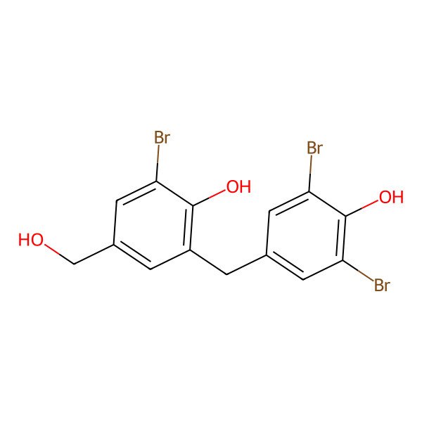 2D Structure of 3-Bromo-5-[(3,5-dibromo-4-hydroxyphenyl)methyl]-4-hydroxybenzenemethanol