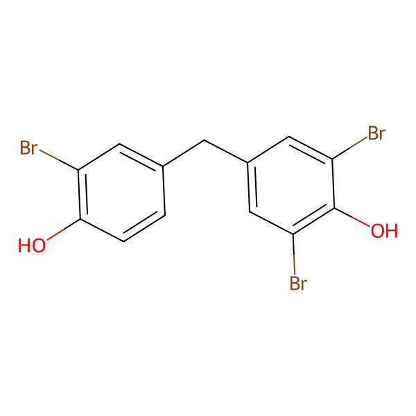 2D Structure of 2,6-Dibromo-4-[(3-bromo-4-hydroxyphenyl)methyl]phenol