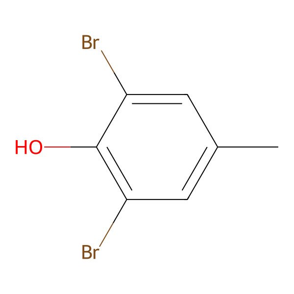 2D Structure of 2,6-Dibromo-4-methylphenol