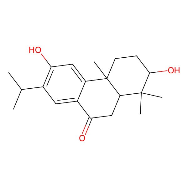 2D Structure of 2,6-dihydroxy-1,1,4a-trimethyl-7-propan-2-yl-3,4,10,10a-tetrahydro-2H-phenanthren-9-one