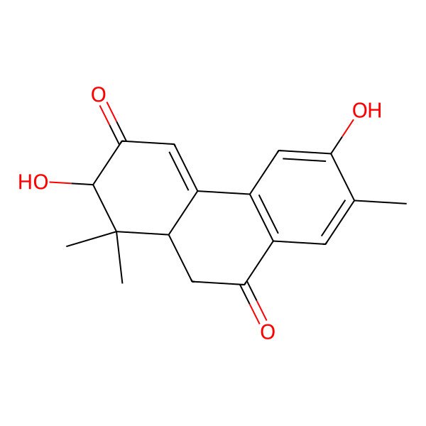 2D Structure of 2,6-dihydroxy-1,1,7-trimethyl-10,10a-dihydro-2H-phenanthrene-3,9-dione 2D Structure of 2,6-dihydroxy-1,1,7-trimethyl-10,10a-dihydro-2H-phenanthrene-3,9-dione