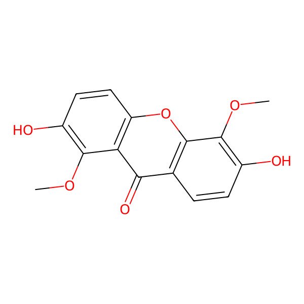 2D Structure of 2,6-Dihydroxy-1,5-dimethoxyxanthen-9-one