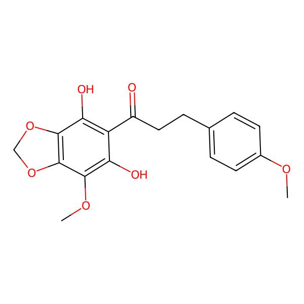 2D Structure of 2',6'-Dihydroxy-4,3'-dimethoxy-4',5'-methylenedioxydihydrochalcone 2D Structure of 2',6'-Dihydroxy-4,3'-dimethoxy-4',5'-methylenedioxydihydrochalcone