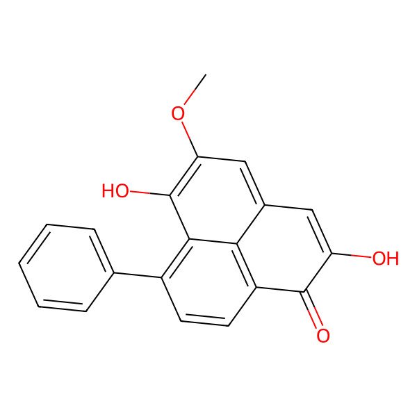 2D Structure of 2,6-Dihydroxy-5-methoxy-7-phenylphenalen-1-one