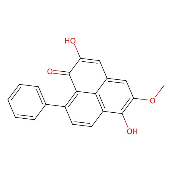 2D Structure of 2,6-Dihydroxy-5-methoxy-9-phenylphenalen-1-one