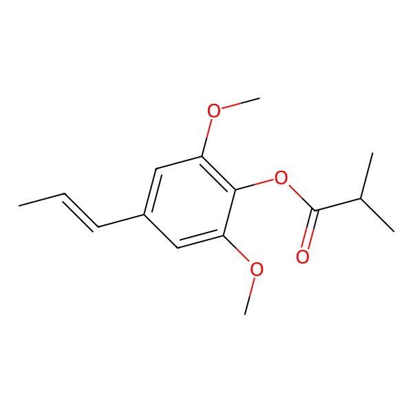 2D Structure of (2,6-Dimethoxy-4-prop-1-enylphenyl) 2-methylpropanoate