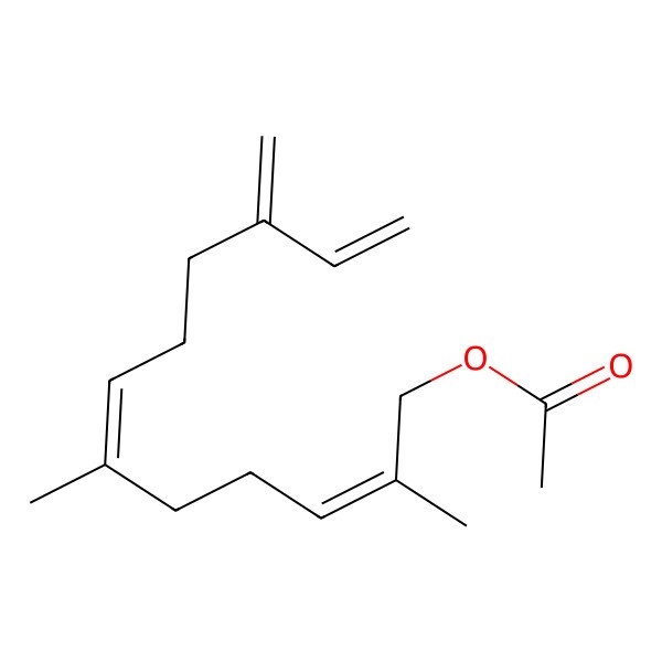 2D Structure of (2,6-Dimethyl-10-methylidenedodeca-2,6,11-trienyl) acetate