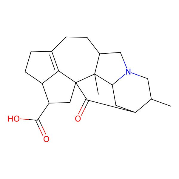 2D Structure of 2,6-Dimethyl-20-oxo-8-azahexacyclo[11.5.1.11,5.02,10.03,8.016,19]icos-13(19)-ene-17-carboxylic acid