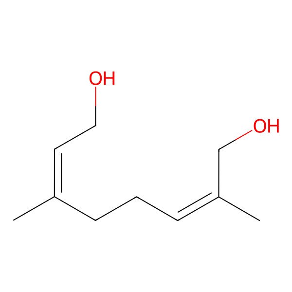 2D Structure of 2,6-Dimethyl-2,6-octadiene-1,8-diol, (E,Z)-