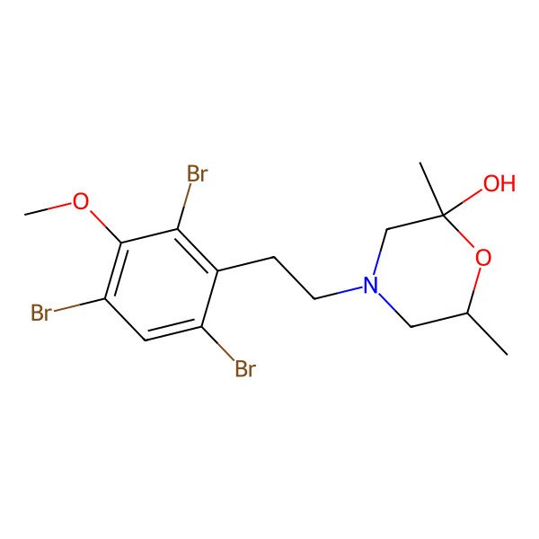 2D Structure of 2,6-Dimethyl-4-[2-(2,4,6-tribromo-3-methoxyphenyl)ethyl]morpholin-2-ol