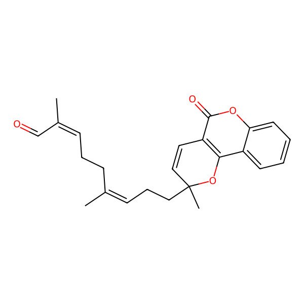 2D Structure of 2,6-Dimethyl-9-(2-methyl-5-oxopyrano[3,2-c]chromen-2-yl)nona-2,6-dienal