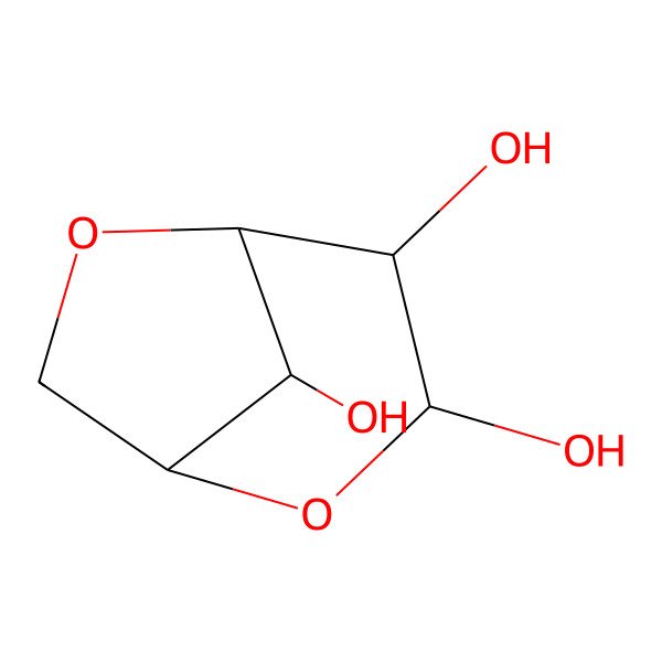 2D Structure of 2,6-Dioxabicyclo[3.2.1]octane-3,4,8-triol