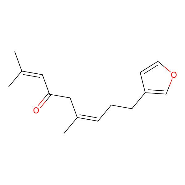 2D Structure of 2,6-Nonadien-4-one, 9-(3-furanyl)-2,6-dimethyl-