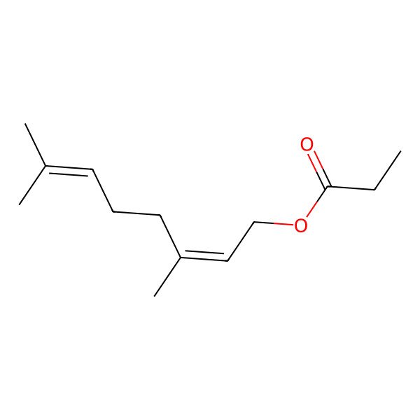 2D Structure of 2,6-Octadien-1-ol, 3,7-dimethyl-, 1-propanoate