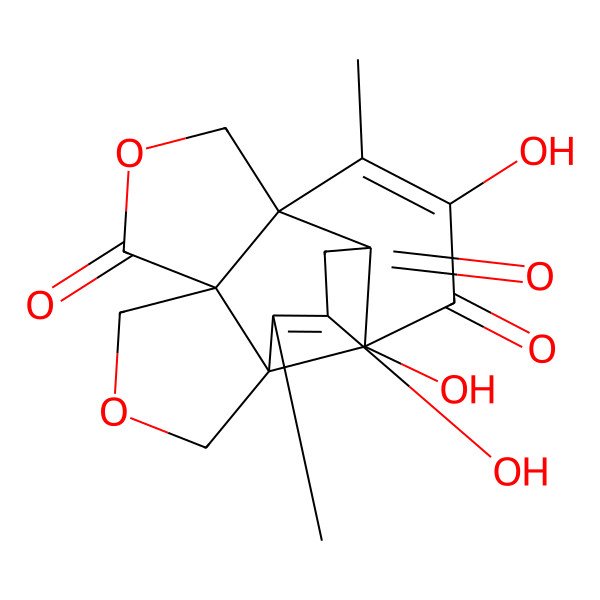 2D Structure of (1S,5R,9R,13S,14R)-11,14,16-trihydroxy-10,17-dimethyl-3,7-dioxapentacyclo[11.4.0.01,5.05,9.09,14]heptadeca-10,16-diene-4,12,15-trione