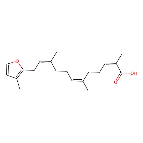 2D Structure of 2,6,10-Trimethyl-12-(3-methylfuran-2-yl)dodeca-2,6,10-trienoic acid
