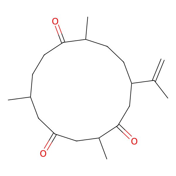2D Structure of 2,6,10-Trimethyl-13-prop-1-en-2-ylcyclotetradecane-1,4,9-trione