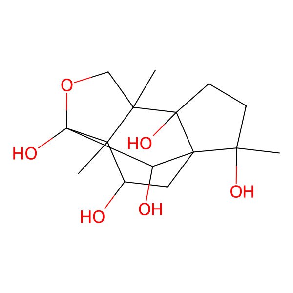 2D Structure of 2,6,10-Trimethyl-8-oxatetracyclo[7.3.1.01,5.06,10]tridecane-2,5,9,11,13-pentol