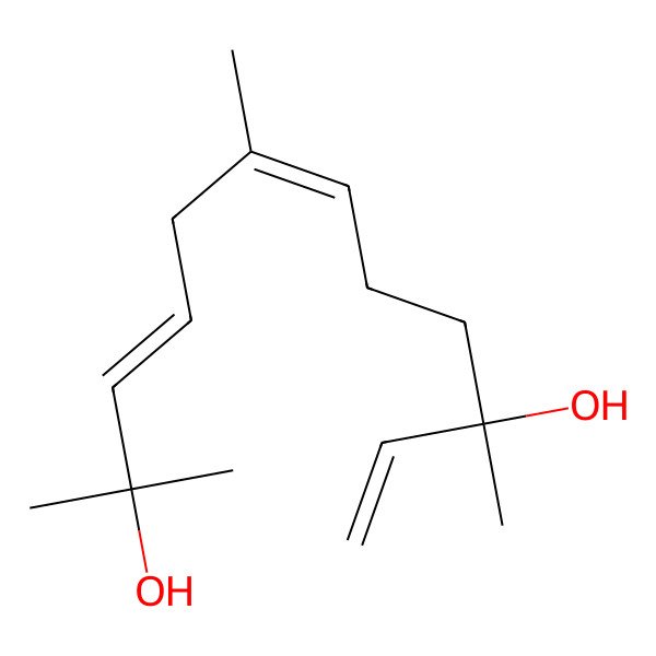 2D Structure of 2,6,10-Trimethyldodeca-3,6,11-triene-2,10-diol 2D Structure of 2,6,10-Trimethyldodeca-3,6,11-triene-2,10-diol