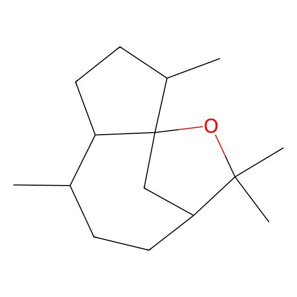 2D Structure of 2,6,10,10-Tetramethyl-11-oxatricyclo[7.2.1.01,5]dodecane