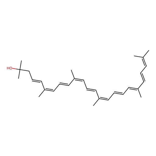 2D Structure of 2,6,10,14,19,23-Hexamethyltetracosa-4,6,8,10,12,14,16,18,20,22-decaen-2-ol
