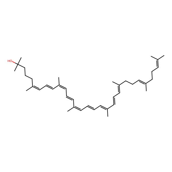 2D Structure of 2,6,10,14,19,23,27,31-Octamethyldotriaconta-6,8,10,12,14,16,18,20,22,26,30-undecaen-2-ol
