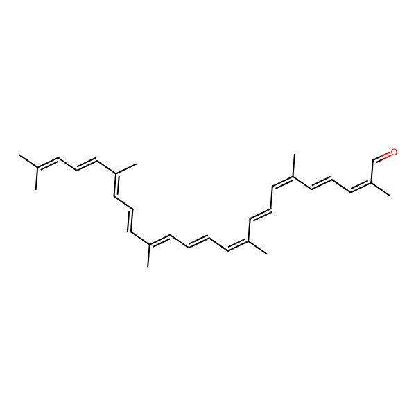 2D Structure of 2,6,10,15,19,23-Hexamethyltetracosa-2,4,6,8,10,12,14,16,18,20,22-undecaenal