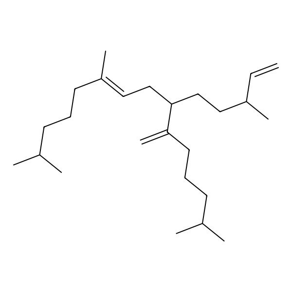 2D Structure of 2,6,14-Trimethyl-10-methylidene-9-(3-methylpent-4-enyl)pentadec-6-ene