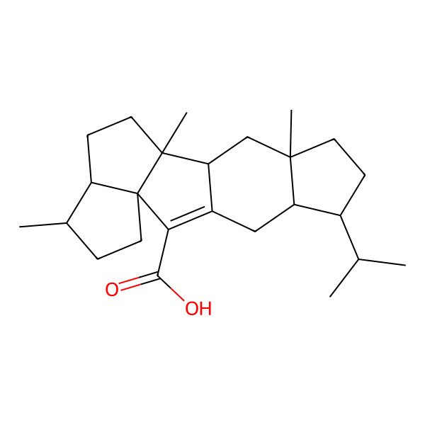 2D Structure of 2,6,17-Trimethyl-14-propan-2-ylpentacyclo[9.7.0.02,9.05,9.013,17]octadec-10-ene-10-carboxylic acid