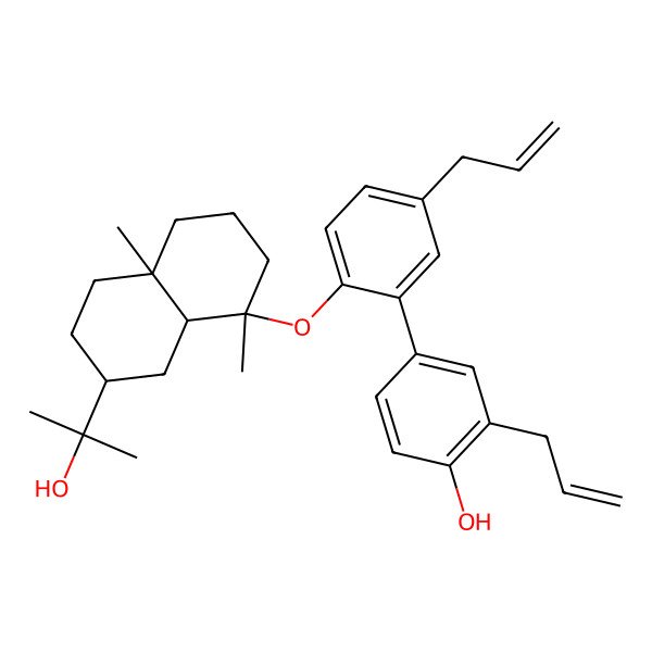 2D Structure of 4-[2-[[7-(2-Hydroxypropan-2-yl)-1,4a-dimethyl-2,3,4,5,6,7,8,8a-octahydronaphthalen-1-yl]oxy]-5-prop-2-enylphenyl]-2-prop-2-enylphenol