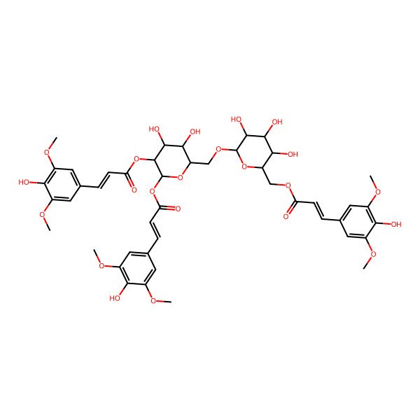2D Structure of [6-[[3,4-Dihydroxy-5,6-bis[3-(4-hydroxy-3,5-dimethoxyphenyl)prop-2-enoyloxy]oxan-2-yl]methoxy]-3,4,5-trihydroxyoxan-2-yl]methyl 3-(4-hydroxy-3,5-dimethoxyphenyl)prop-2-enoate