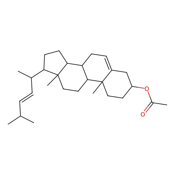 2D Structure of 26,27-Dinorergosta-5,22-dien-3-ol, acetate, (3beta,22E)-