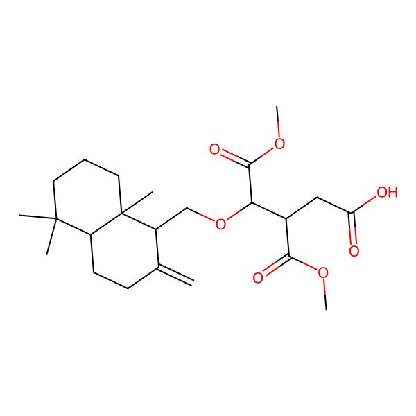 2D Structure of 4-[(5,5,8a-trimethyl-2-methylidene-3,4,4a,6,7,8-hexahydro-1H-naphthalen-1-yl)methoxy]-5-methoxy-3-methoxycarbonyl-5-oxopentanoic acid