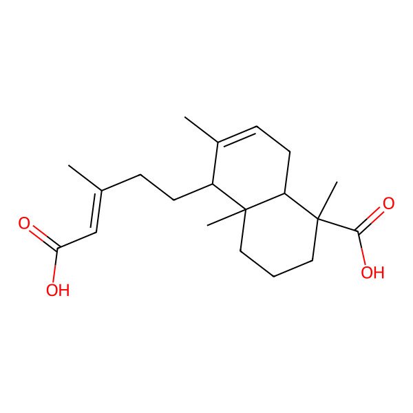 2D Structure of (1R,4aR,5S,8aS)-5-[(Z)-4-carboxy-3-methylbut-3-enyl]-1,4a,6-trimethyl-2,3,4,5,8,8a-hexahydronaphthalene-1-carboxylic acid